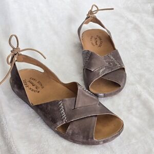 Kork Ease Women's Sz 9 M/W Leather‎ Sandals Brown Metallic Boho Chic Vacation